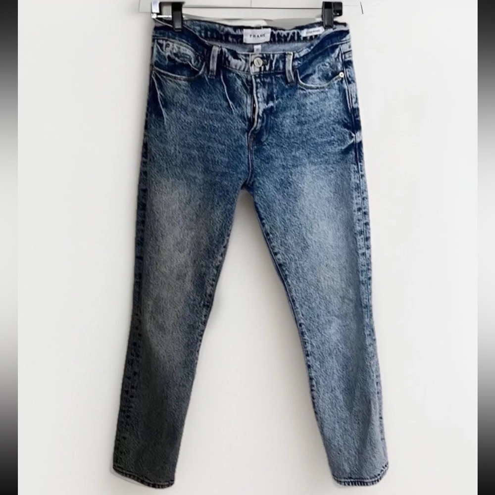 frame le high straight jeans